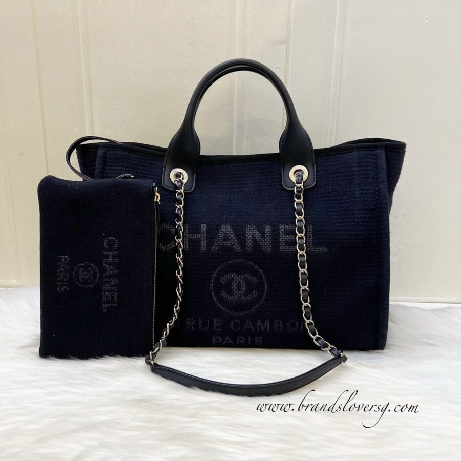 Chanel Medium Deauville Shopping Tote in 24C Black Fabric, Black Leather and LGHW (Model: ) | Studio Nafay