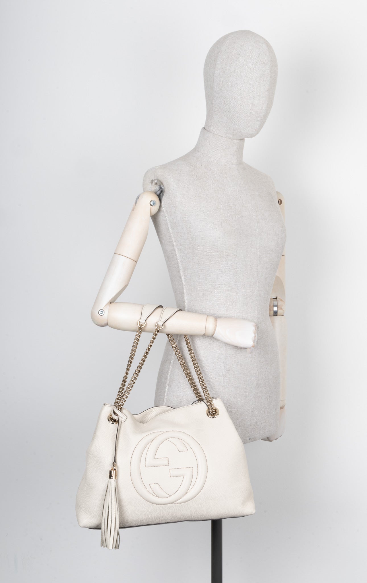 Interlocking Soho Shoulder Bolso de Trabajo bandolera Marfil