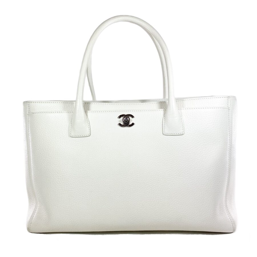 Chanel White Executive Cerf Tote Bag | Studio Nafay