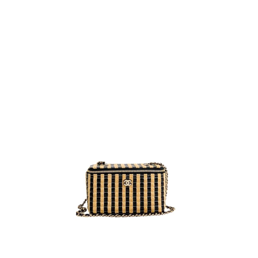 Chanel Vanity Raffia Jute Straw Chain Bag | Studio Nafay