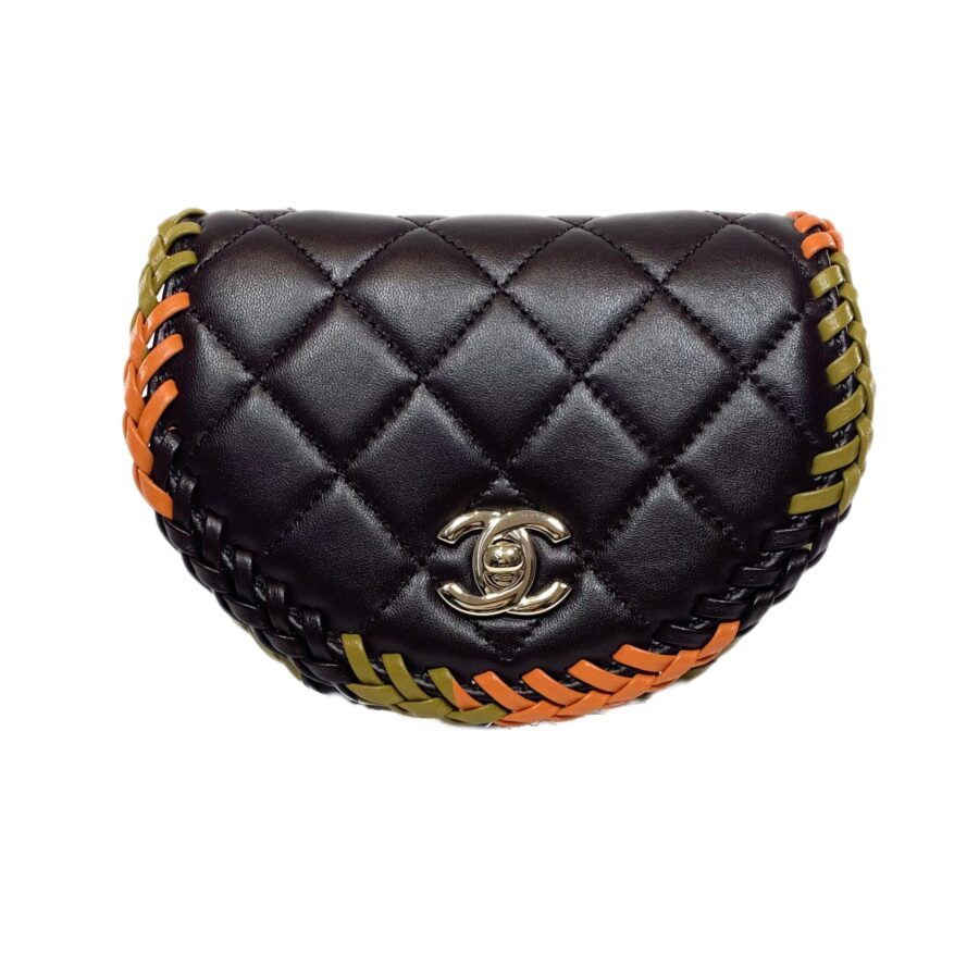 Chanel Dark Purple Braided Mini Messenger Flap Bag | Studio Nafay