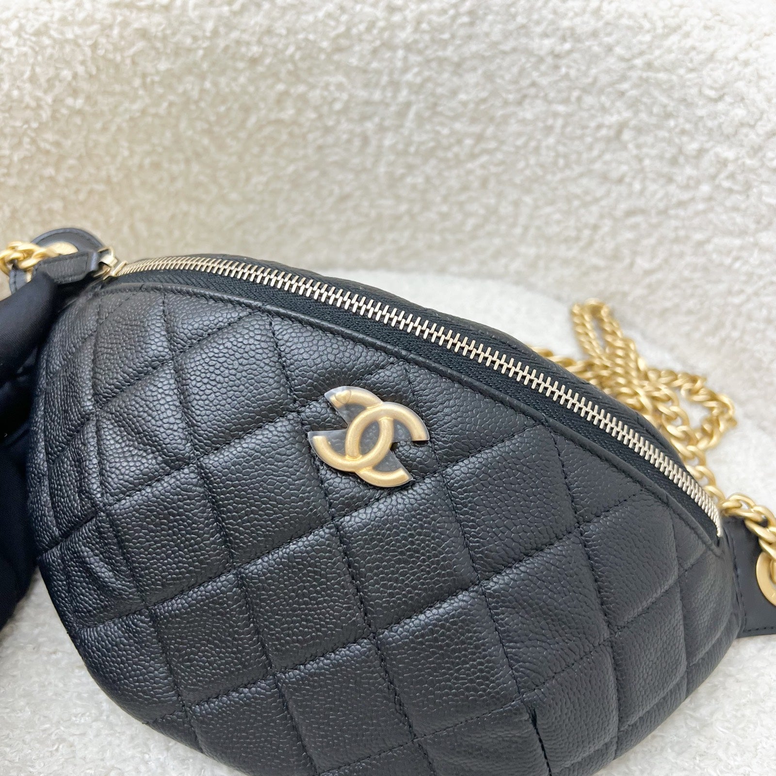 Chanel 24P Heart Adjustable Chain Waist Bag in Black Caviar and AGHW (Model: )
