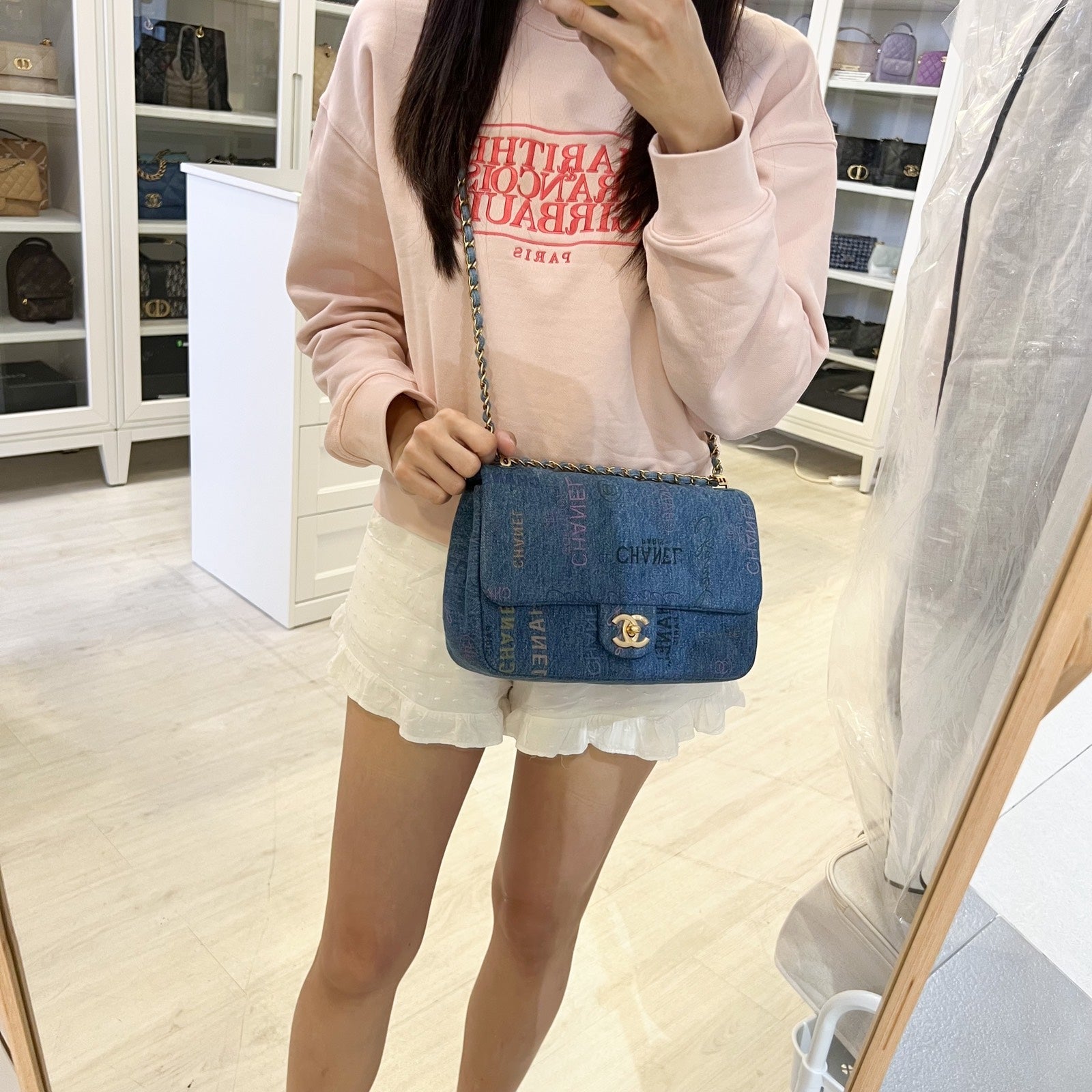 Chanel 22P Mood Medium Flap Bag in Blue Printed and AGHW (Model: )