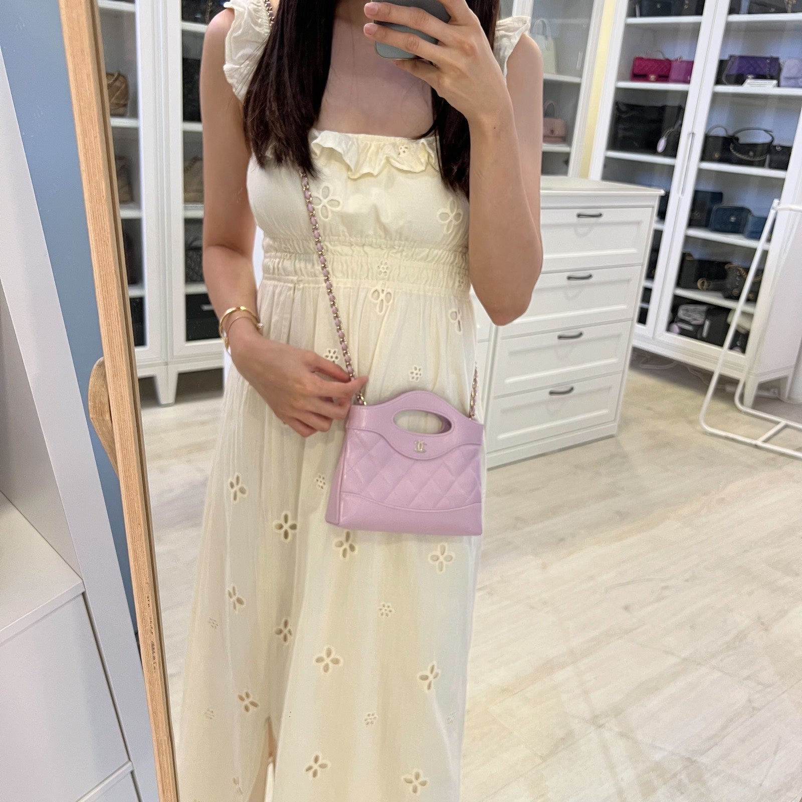 Chanel 31 Nano Shopping Bag in Lilac Shiny Calfskin and LGHW (Model: )