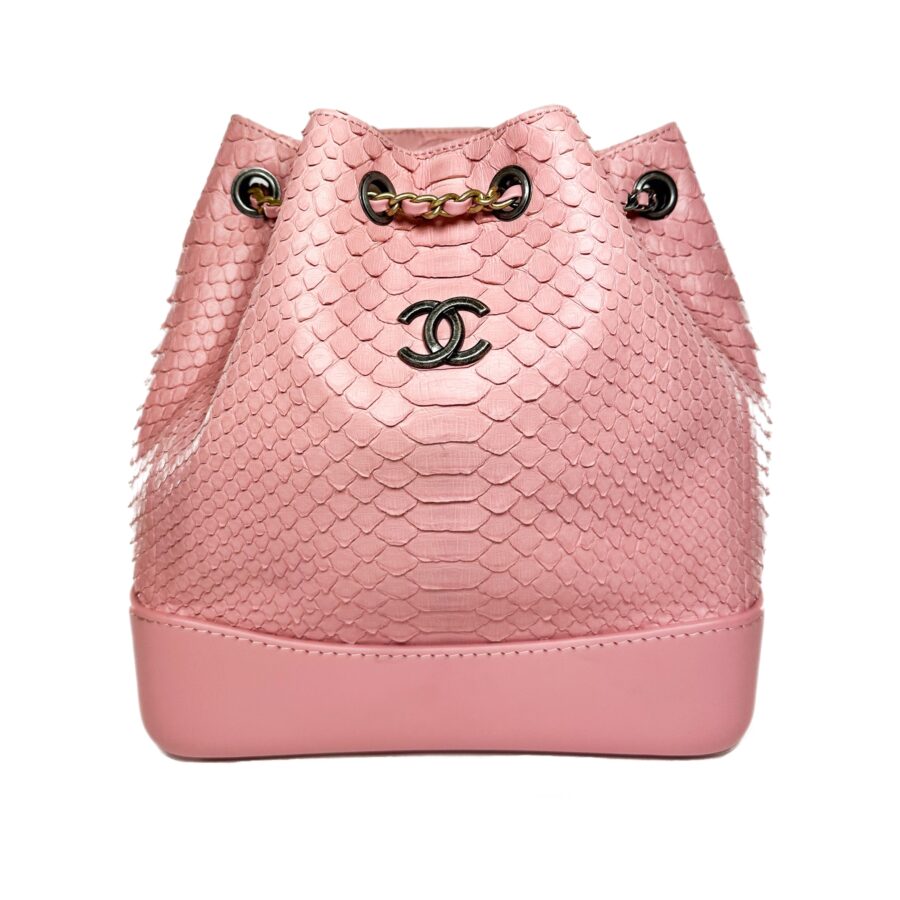 Chanel Light Pink Python Gabrielle Small Backpack | Studio Nafay