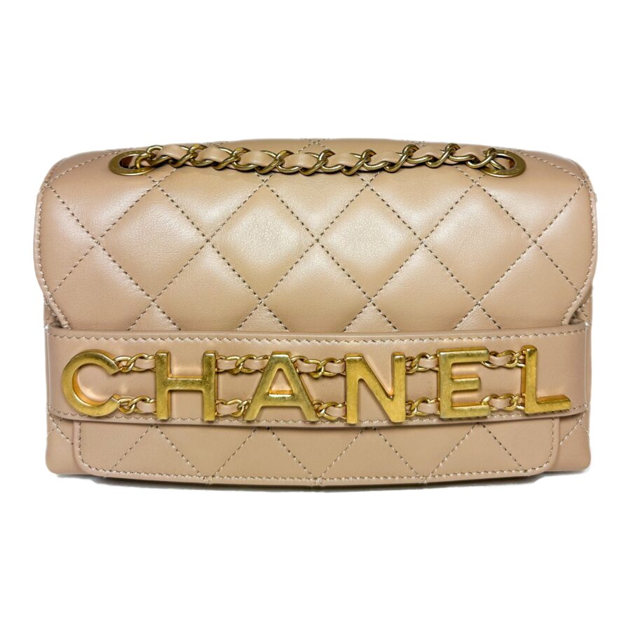 Chanel Beige Enchained Flap Bag | Studio Nafay