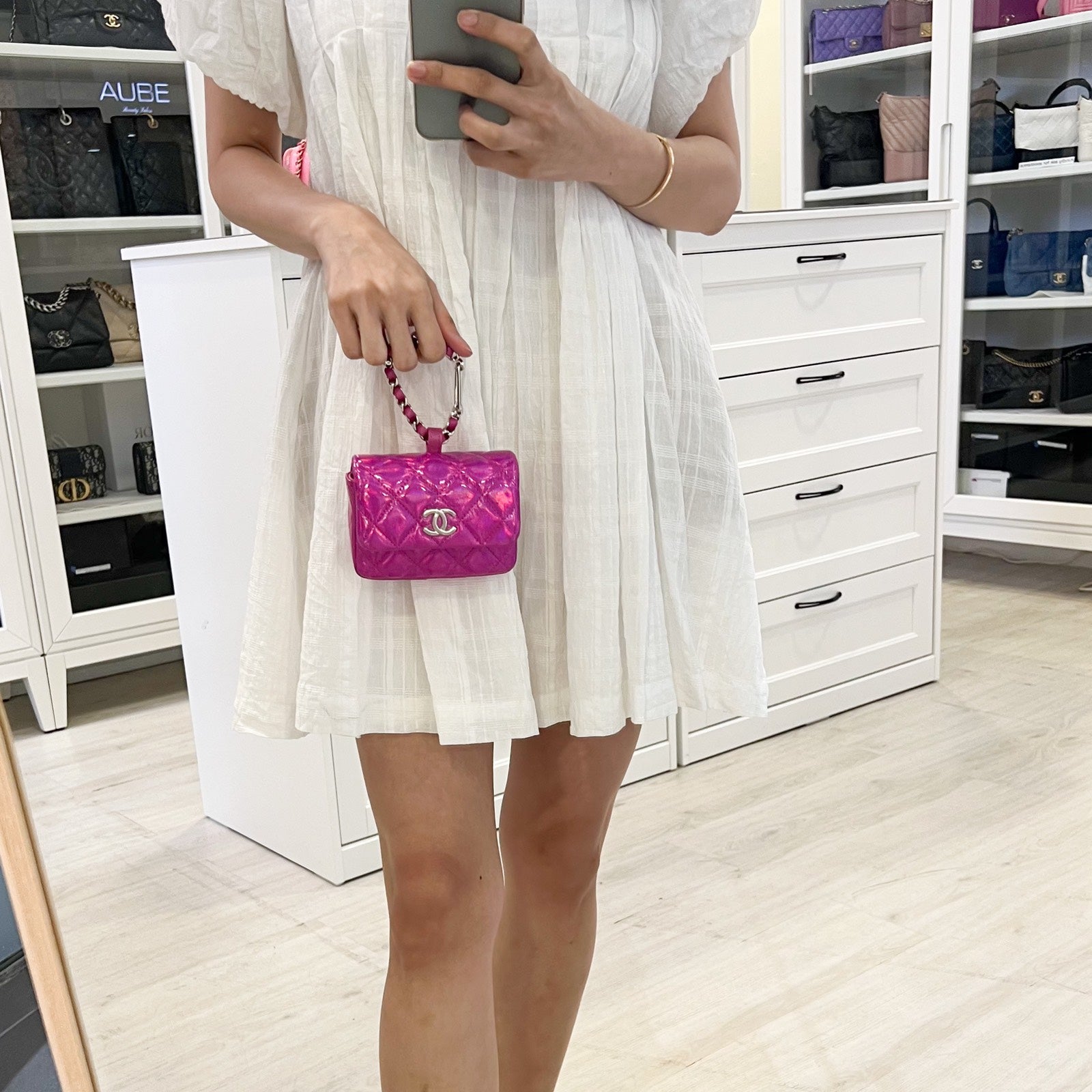 Chanel Clutch pink bag – front view