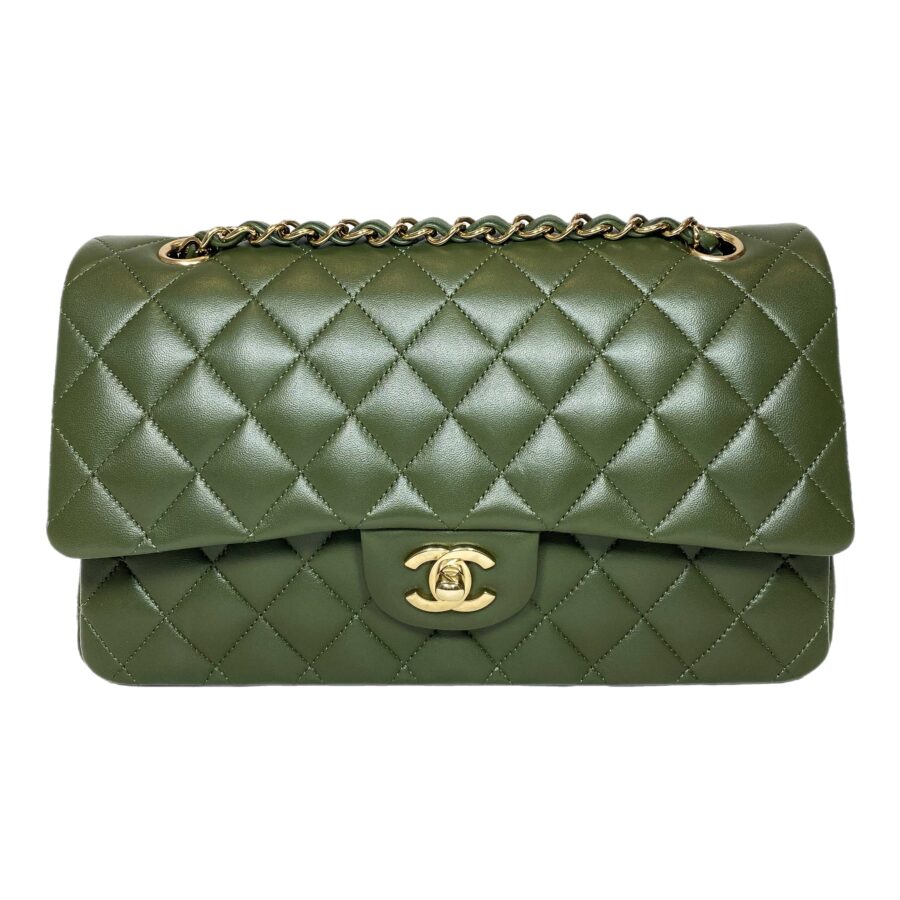Chanel Olive Medium Double Flap Bag | Studio Nafay