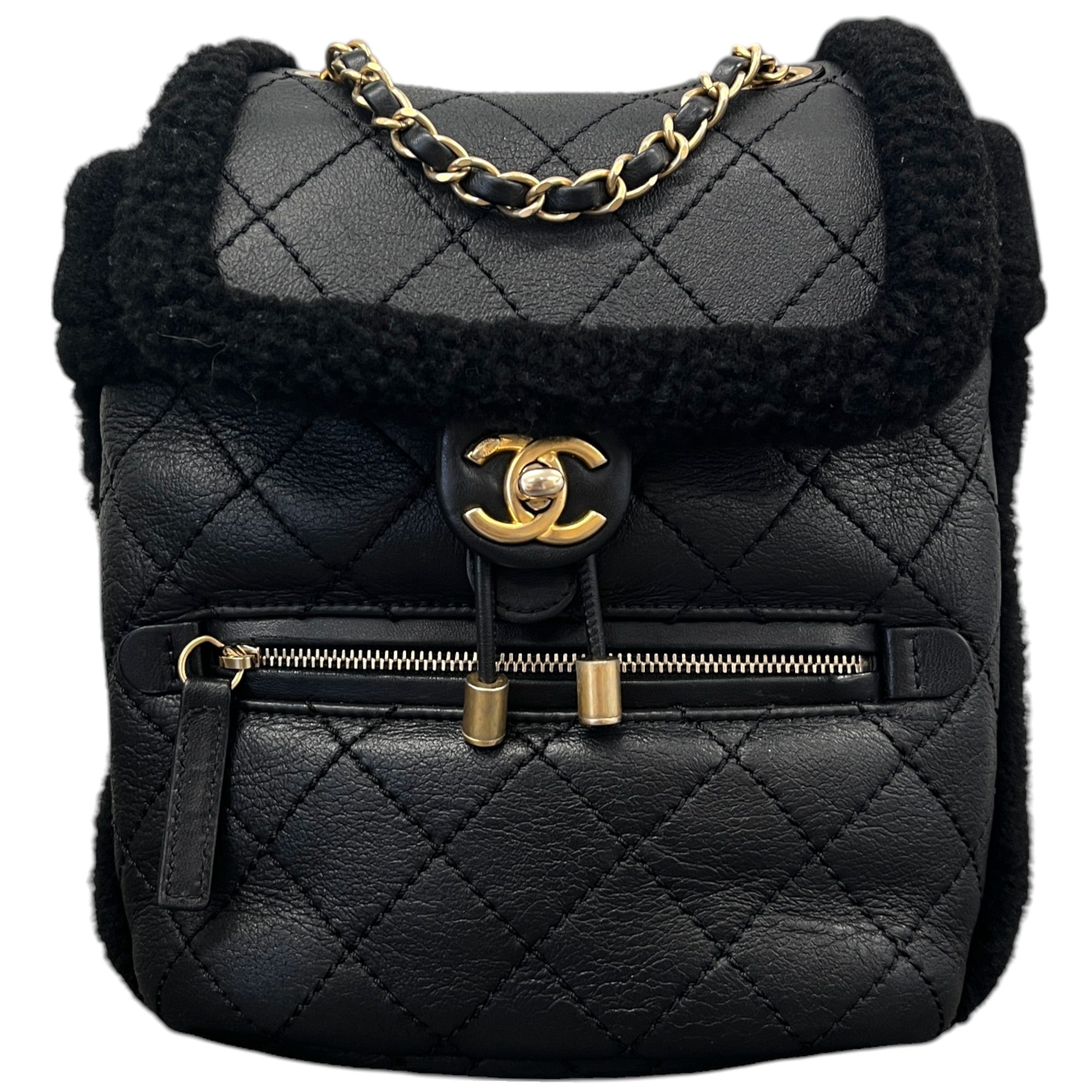 Women’s Paris-Hamburg Shearling Backpack Black