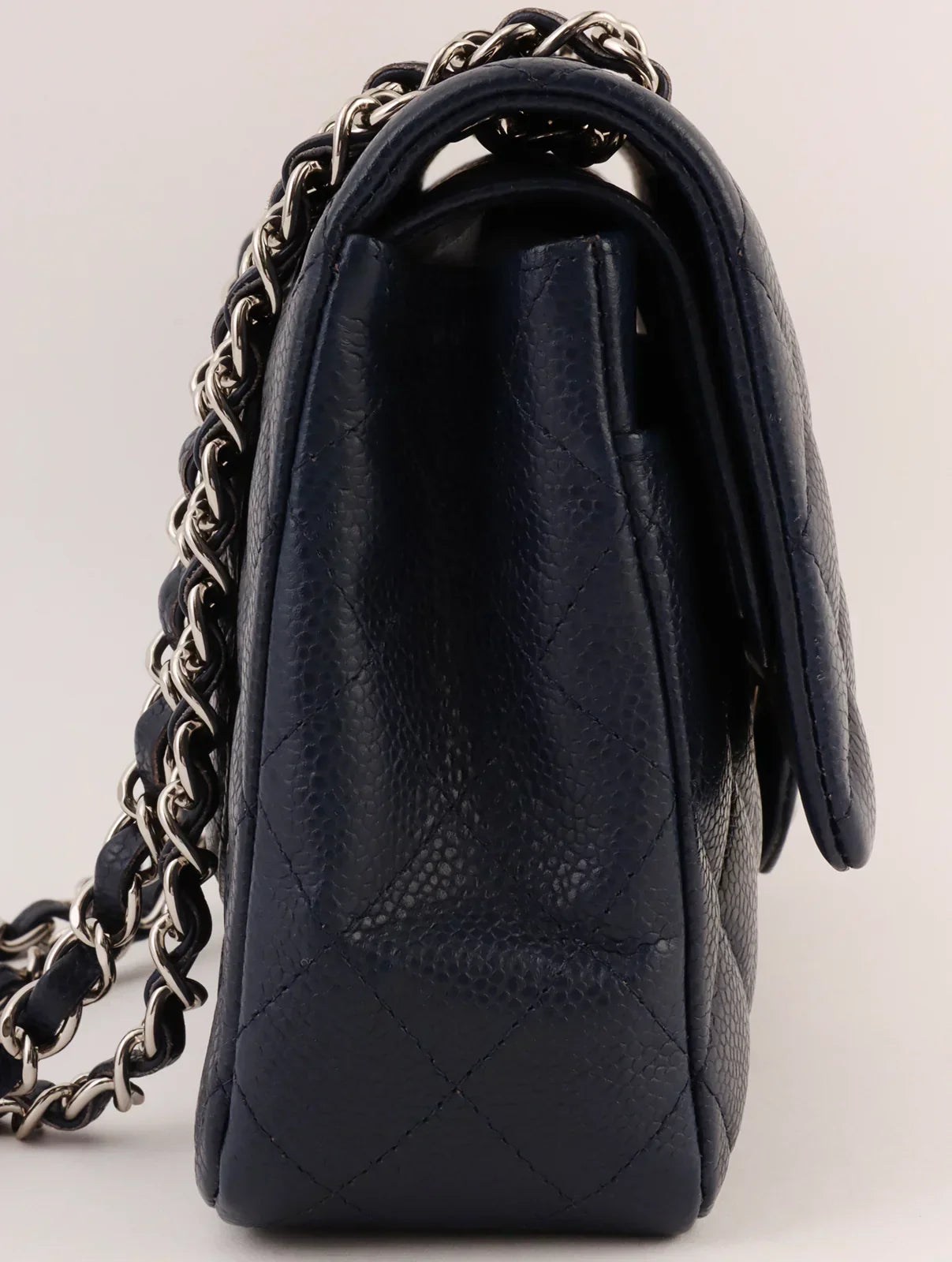 Chanel Around Made Caviar Skin Classic New Chain Bag Cm Navy