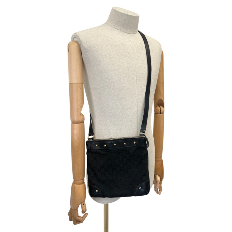 Women's Gg Supreme Rockstud Messenger Bag Black | Studio Nafay
