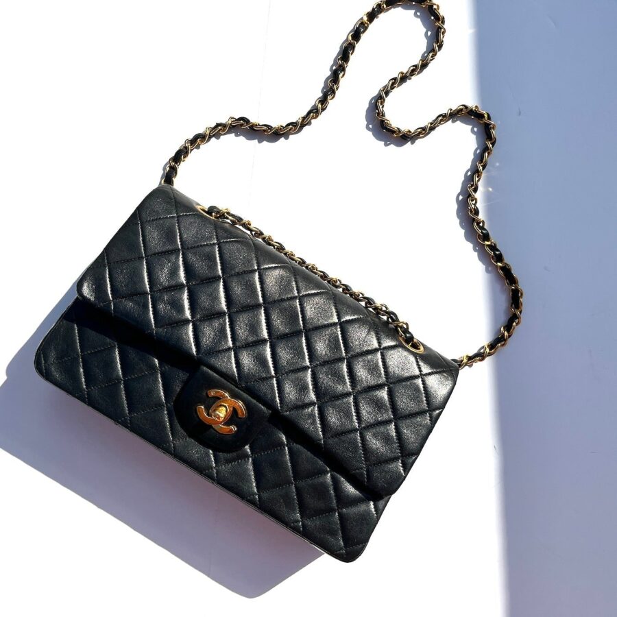 CHANEL Medium Black Leather s Double Flap Bag | Studio Nafay