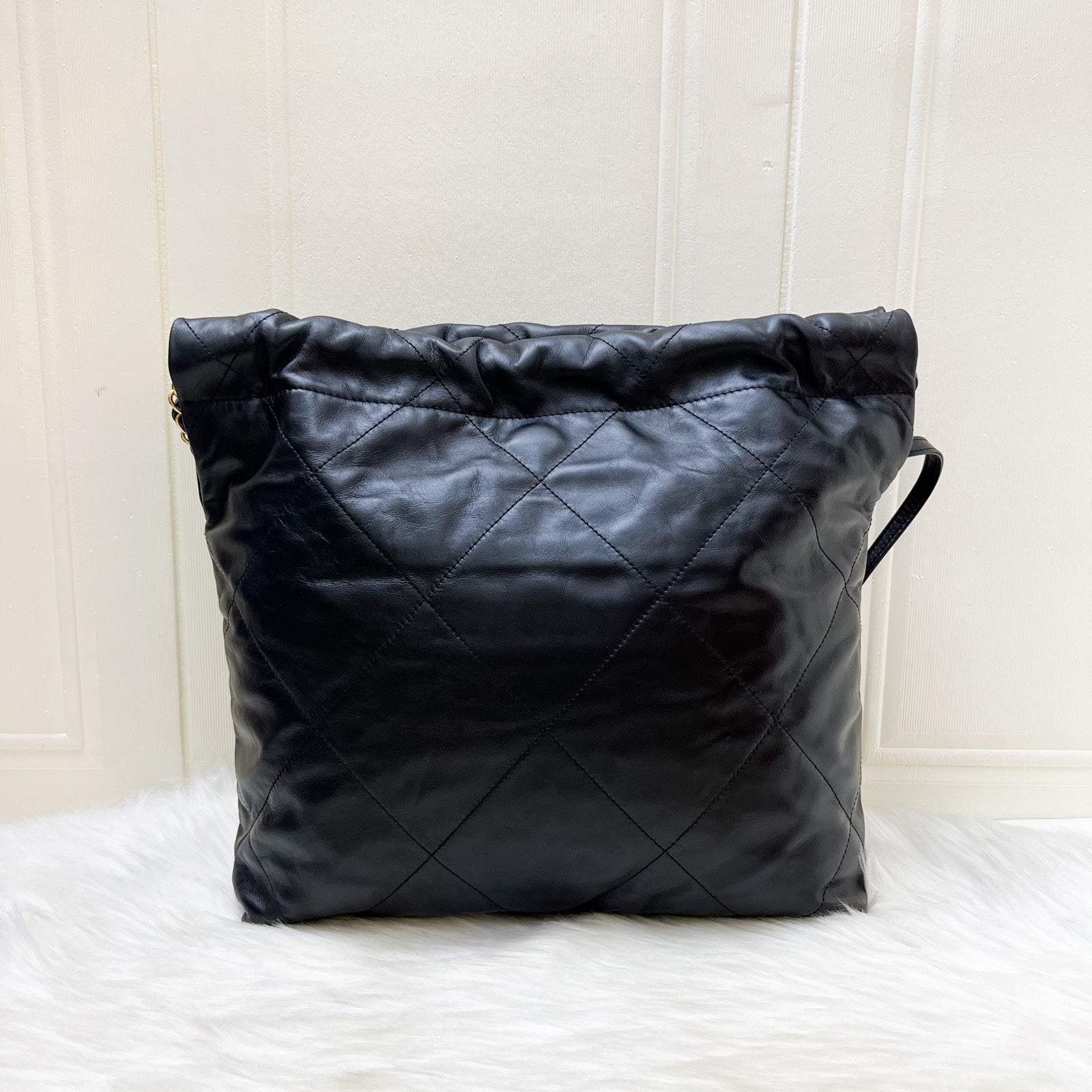 Chanel 22 Small Hobo Bag in Black Shiny Calfskin and AGHW (Model: )