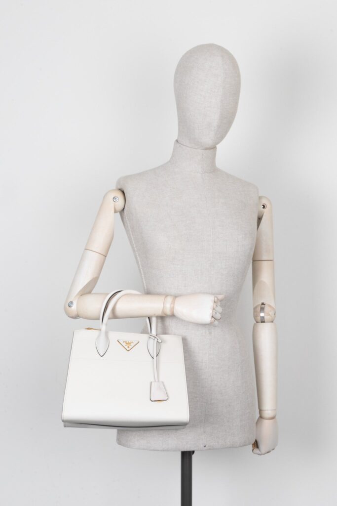 PRADA Paradigm Crossbody Bag Saffiano White - Product Image 2
