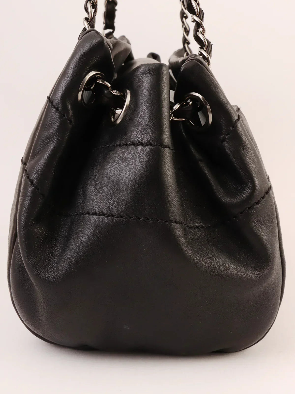 Chanel Around Made Logo Plate Chain Shoulder Bag Black