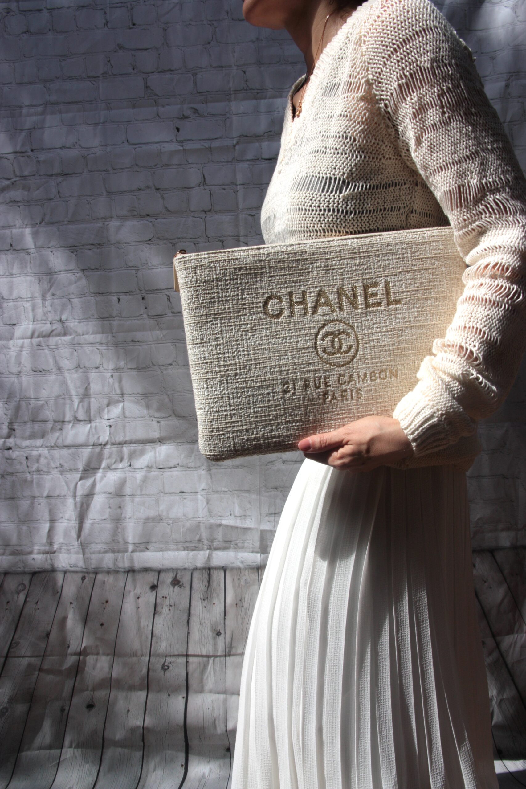 Chanel Large Deauville O-Case Woven Clutch Laptop Holder - Product Image 2