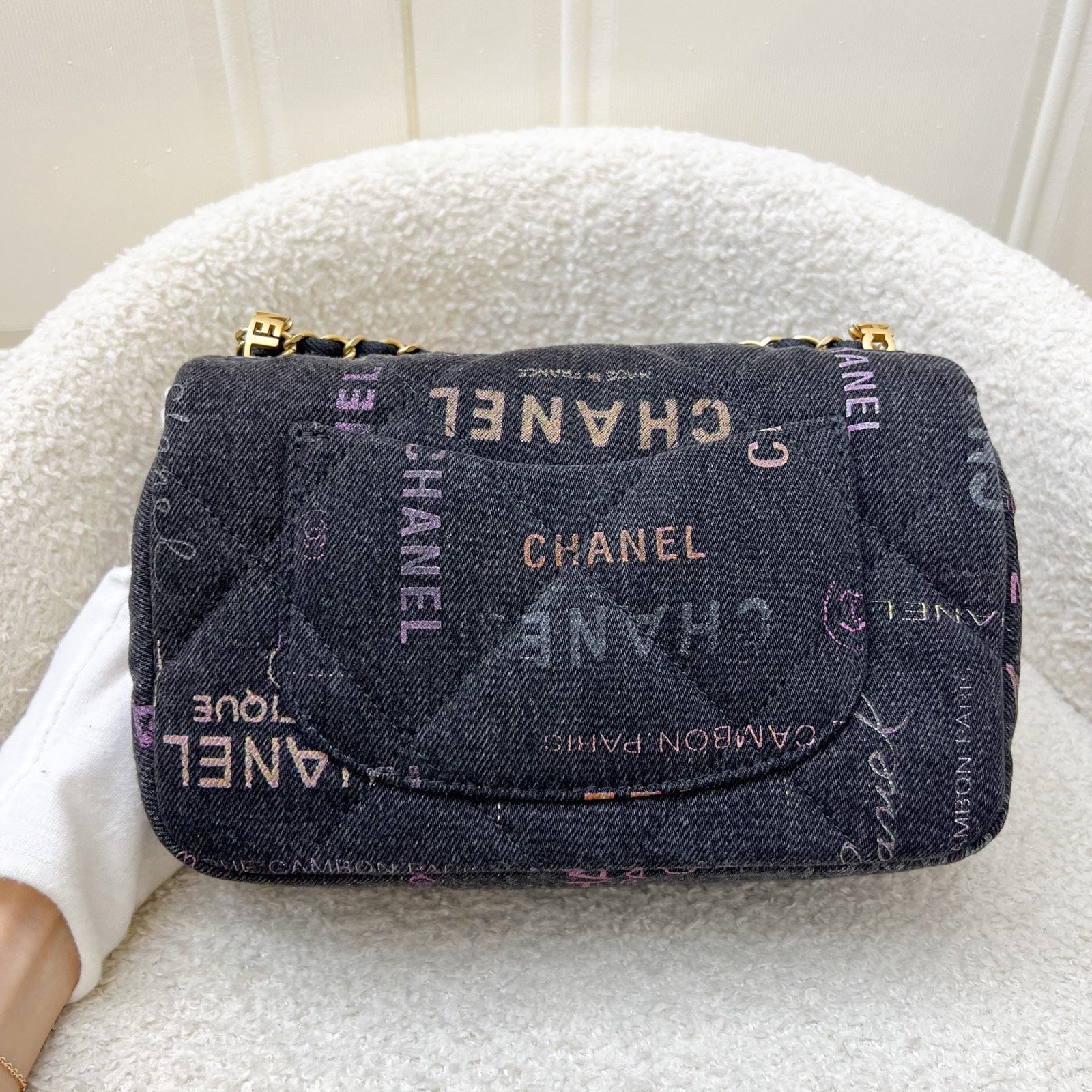 Chanel 22P Mood Small Flap Bag in Black Printed and AGHW