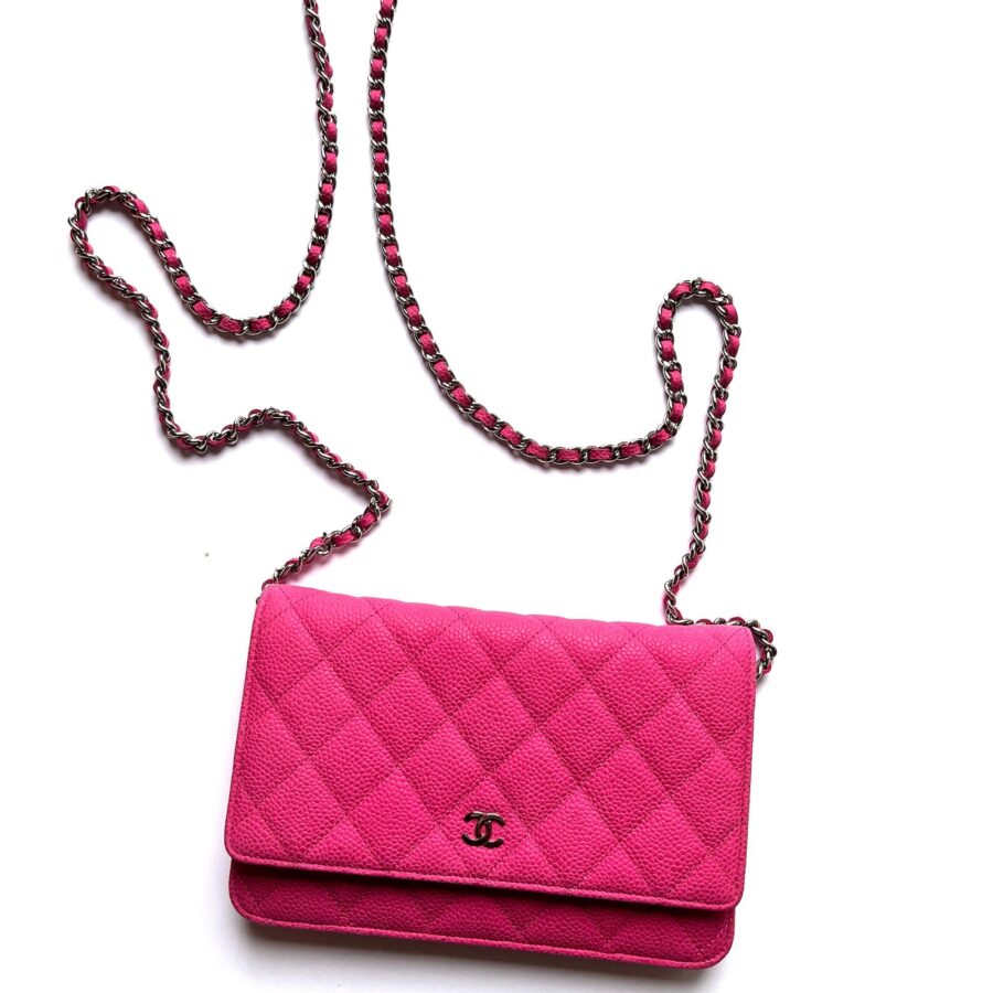 CHANEL 13S WOC Wallet on Chain Hot Pink Quilted Leather Crossbody Bag | Studio Nafay