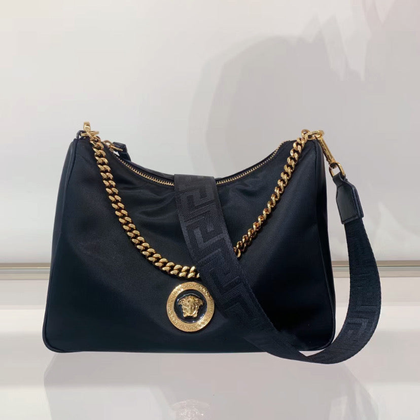 Versace Medusa Nylon Tribute Chain Shoulder Bag | Studio Nafay