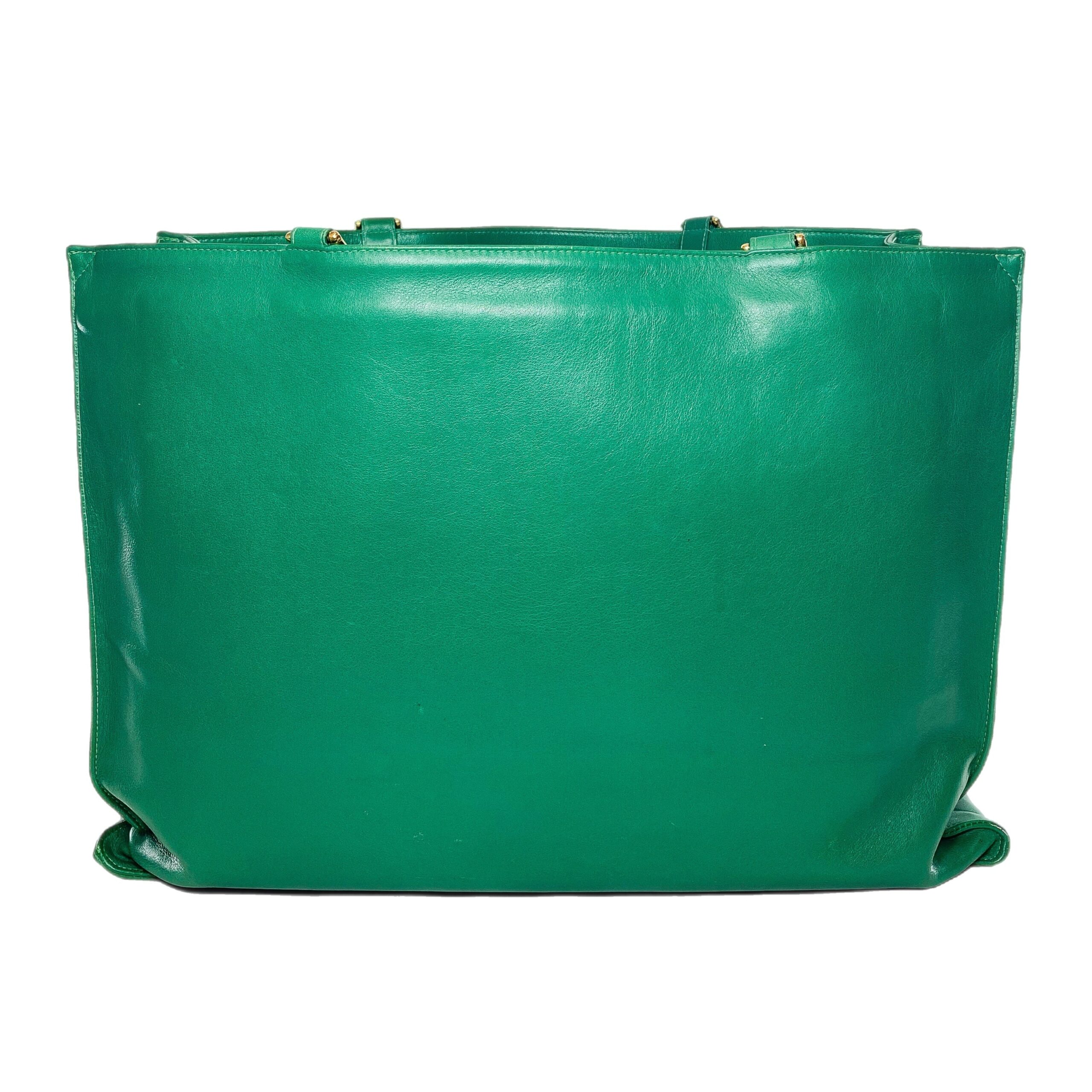Chanel Green Jumbo XL Timeless Shopping Tote