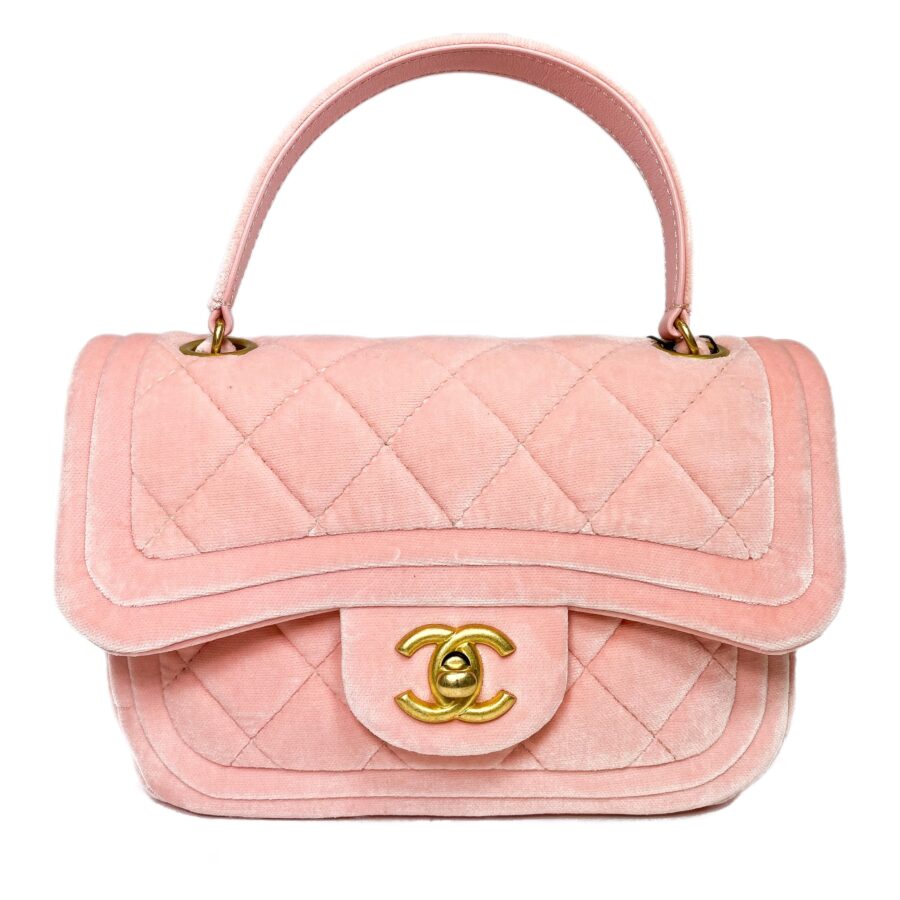 Chanel Pink Velvet Mini Flap Bag | Studio Nafay