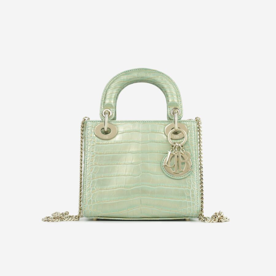 Mini Lady Dior - Green/Gold Crocodile | Studio Nafay