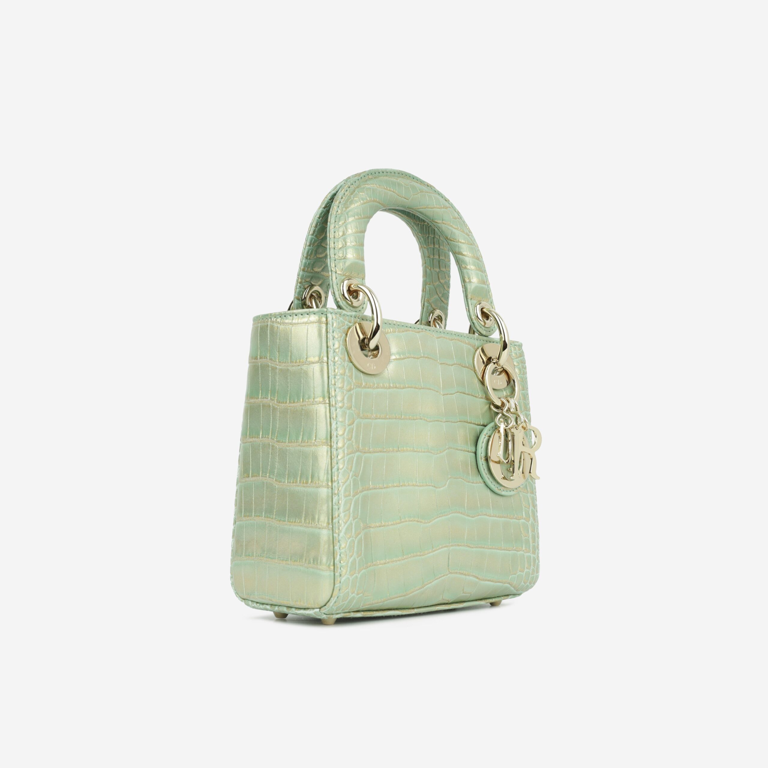 Mini Lady Dior – Green/Gold Crocodile
