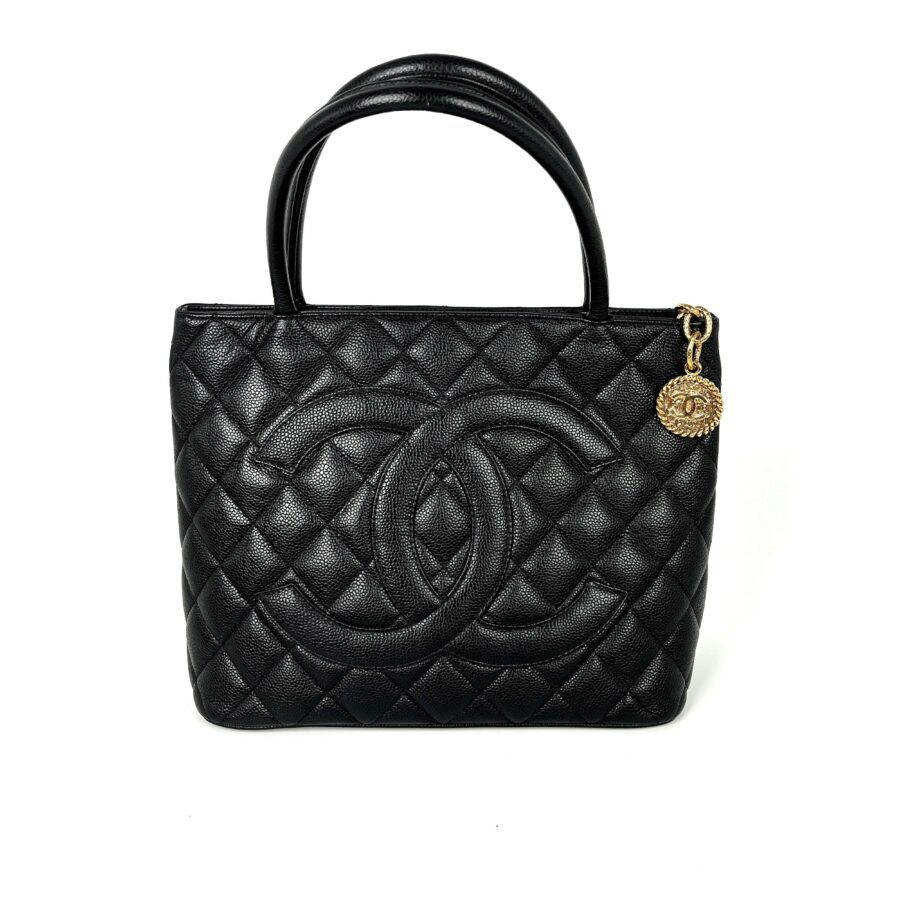 CHANEL Medallion Timeless Black Quilted Caviar Tote Bag | Studio Nafay