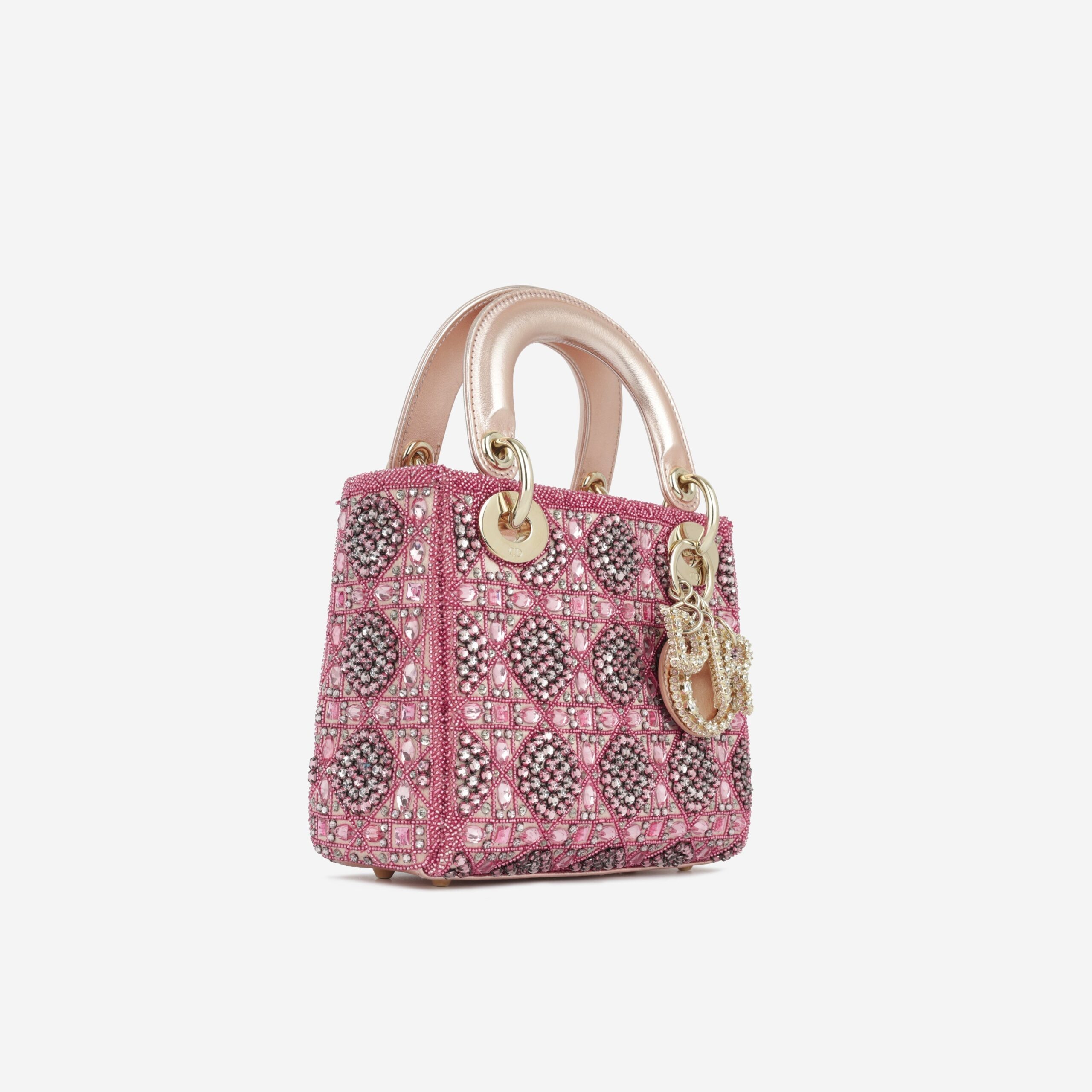 Mini Lady Dior – Pink Crystal Beaded