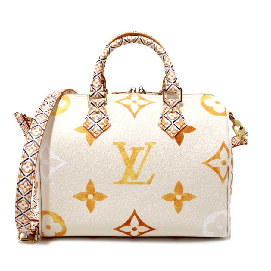 NEW Louis Vuitton Limited Edition Beige/Orange Monogram Giant By The Pool 2.0 25 Bandouliere Bag | Studio Nafay