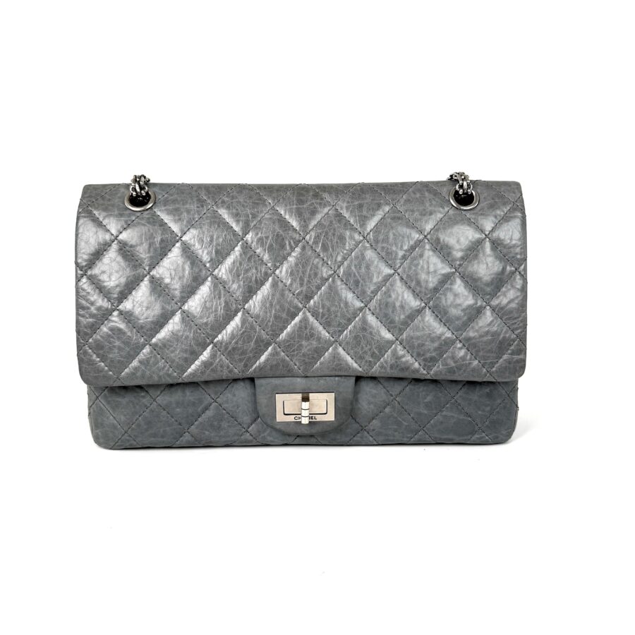 CHANEL Gray 227 Reissue 2.55 Leather Shoulder Crossbody Bag | Studio Nafay