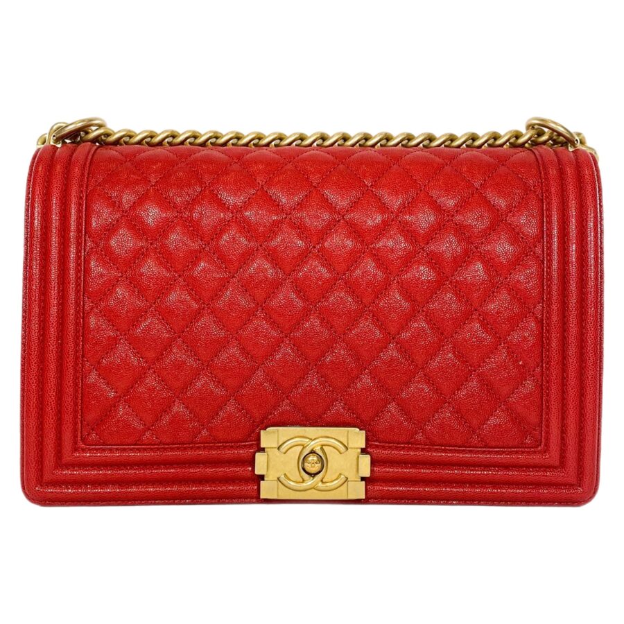 Chanel Red Caviar New Medium Boy Bag | Studio Nafay