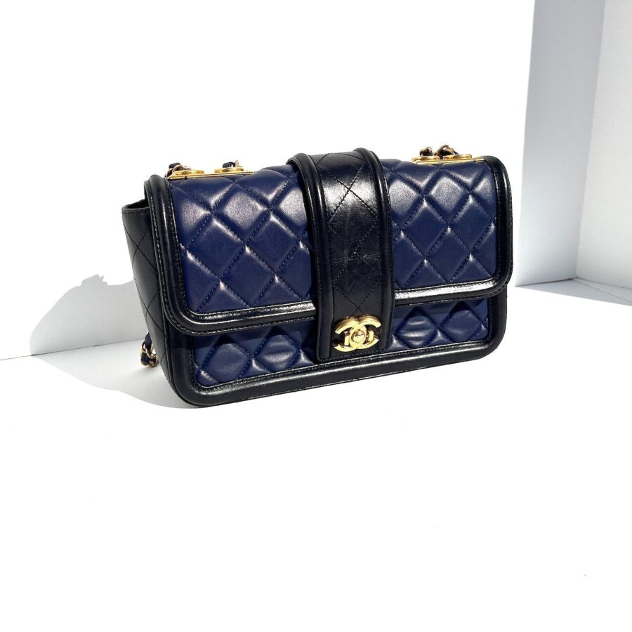 CHANEL Elegant CC Navy Black Quilted Flap Bag | Studio Nafay