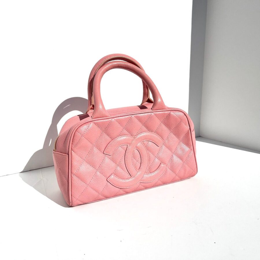 CHANEL Timeless Pink Quilted Caviar Bowler Bag | Studio Nafay