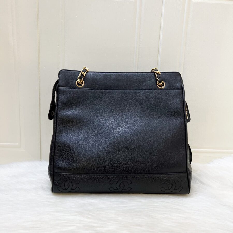 Chanel Triple CC Tote in Black Caviar and GHW | Studio Nafay