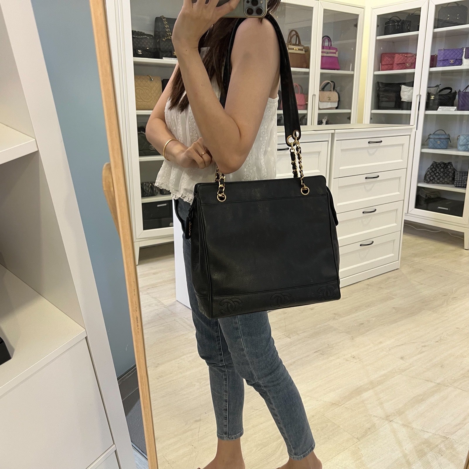 Chanel Triple CC Tote in Black Caviar and GHW