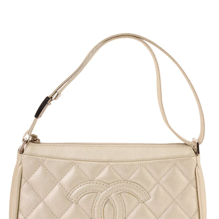 Chanel Around Made Cc Mark Stitch Shoulder Bag Champagne Gold | Studio Nafay