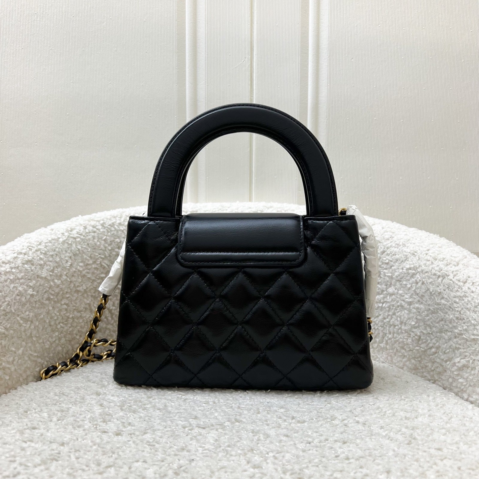 [Brand New – Nov ] Chanel Mini / Small Kelly Bag in 25C Black Shiny Distressed Calfskin and AGHW (Model: )