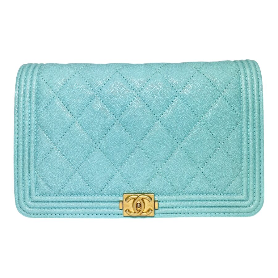 Chanel Tiffany Blue Boy Wallet on Chain | Studio Nafay