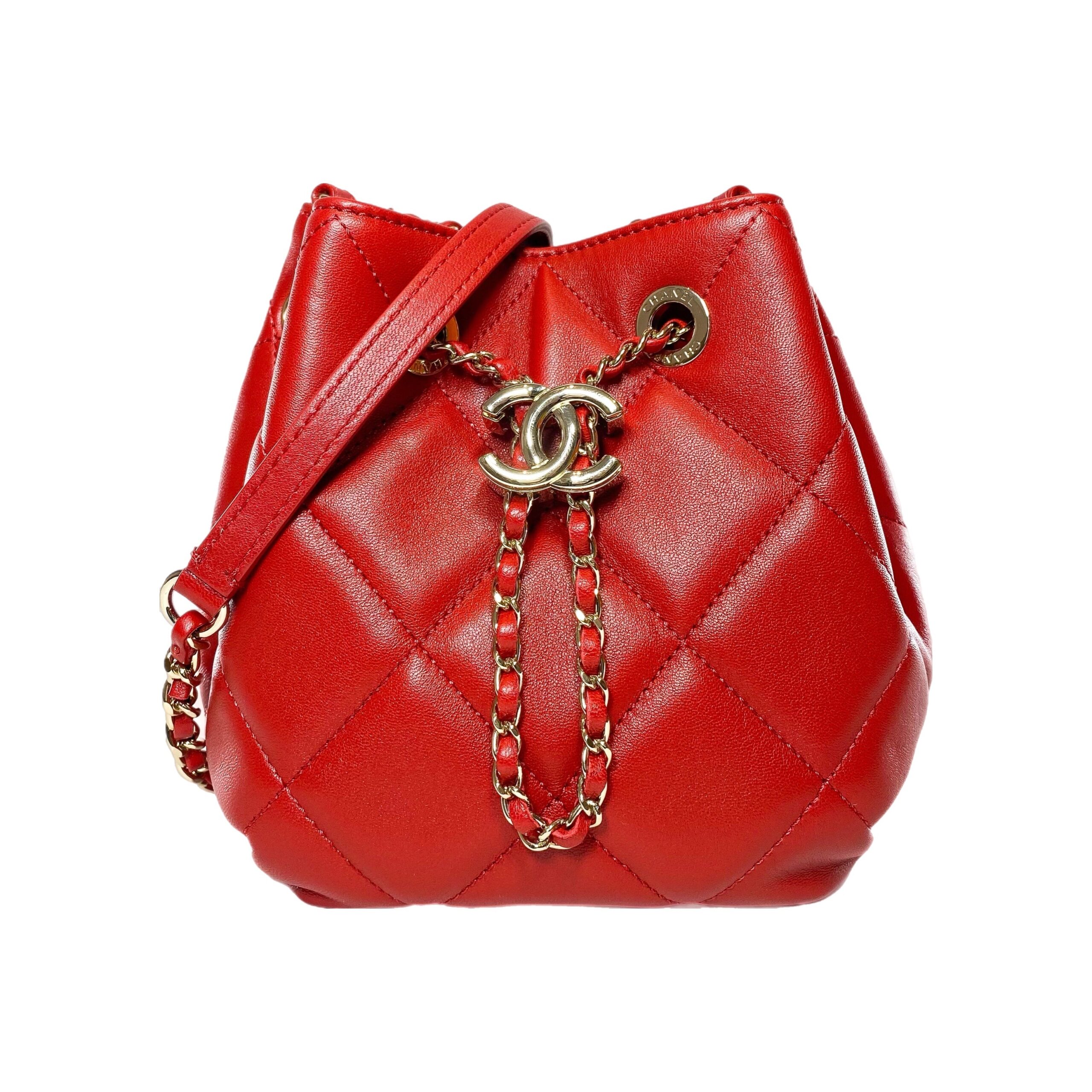 Chanel Mini Lambskin Gold Handbag 4