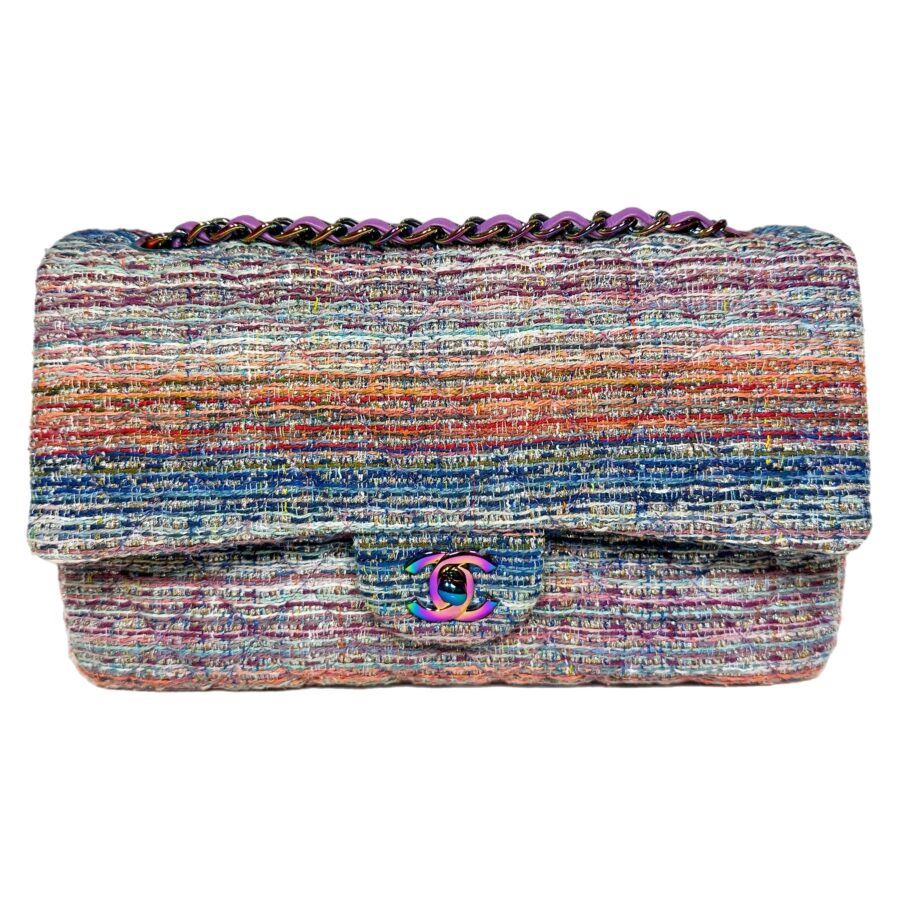Chanel Multicolor Rainbow Chain Double Flap Bag | Studio Nafay