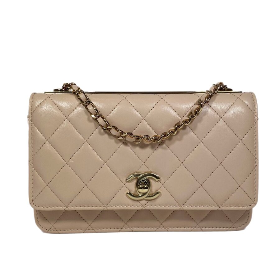 Chanel Wallet On Chain Lambskin Gold Crossbody Bag 2 | Studio Nafay