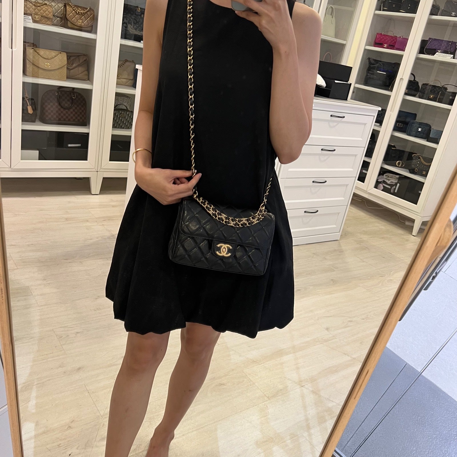 Chanel 25P Seasonal Small / Mini Flap Bag in Black Caviar and AGHW (Model: )
