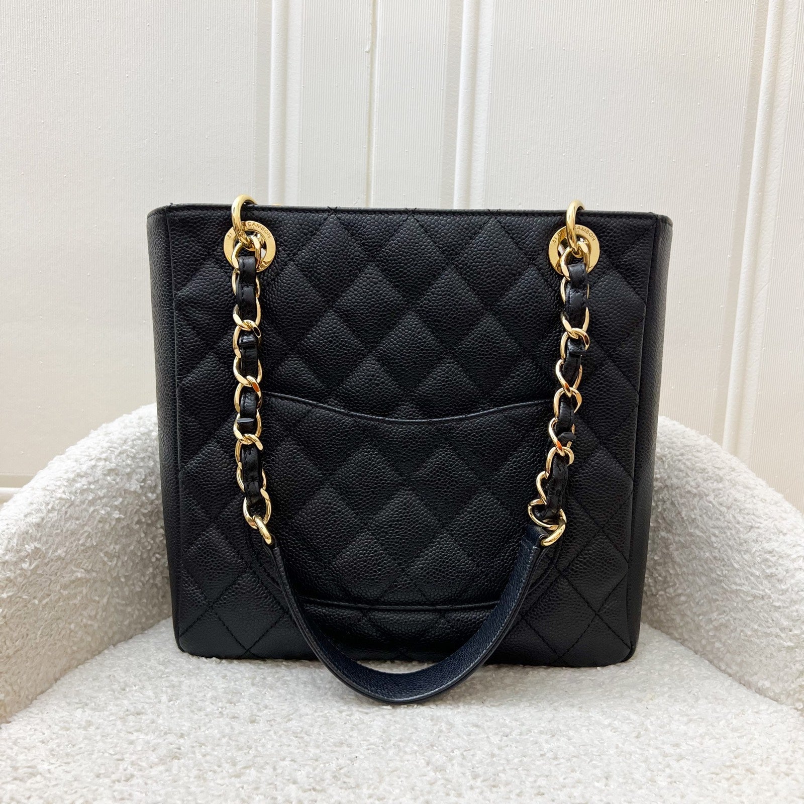 Chanel Petite Shopping Tote PST in Black Caviar and GHW (Model: )