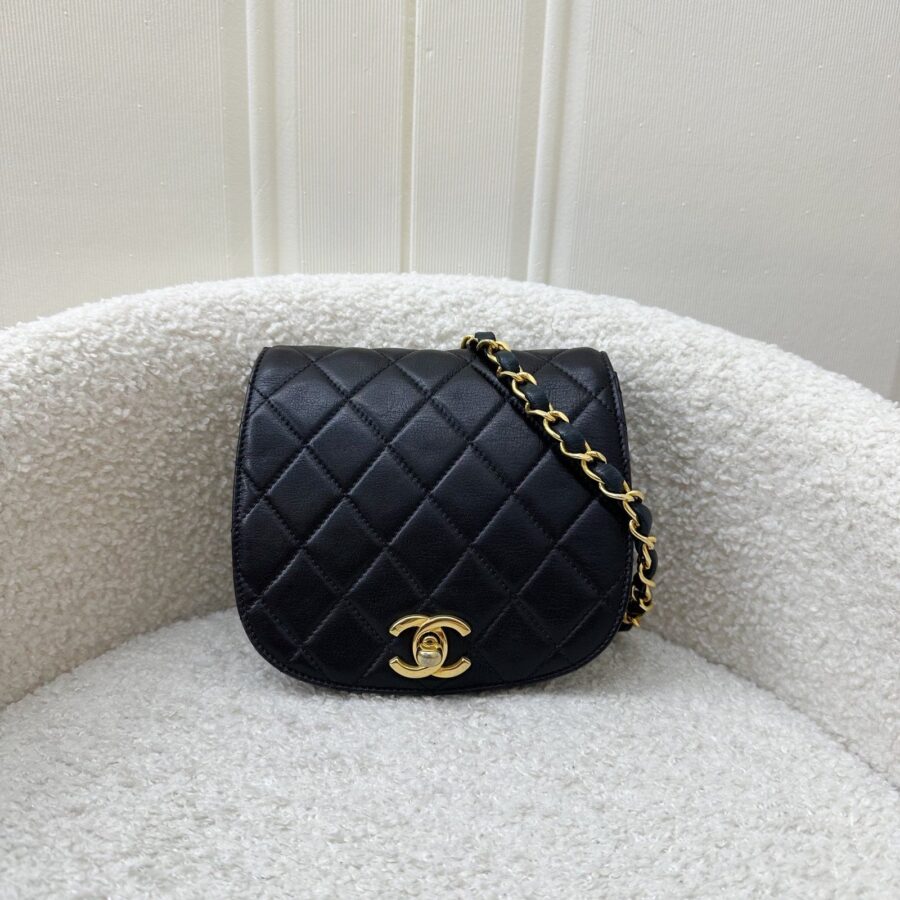 Chanel Small Quilted Crossbody Bag in Black Lambskin GHW | Studio Nafay