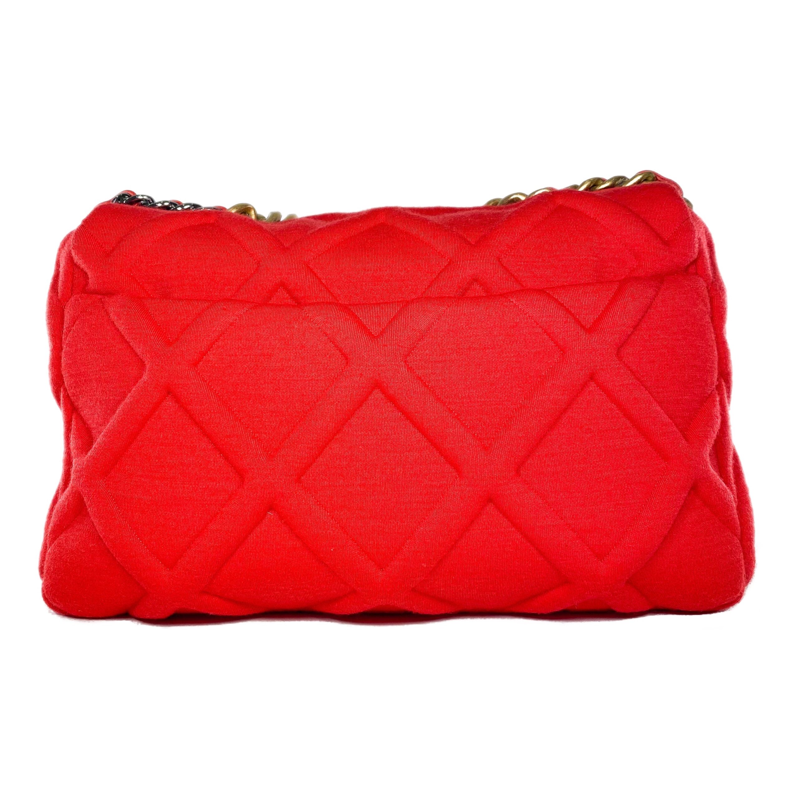Chanel 19 Large Rouge Jersey Flap Bag - Product Image 2