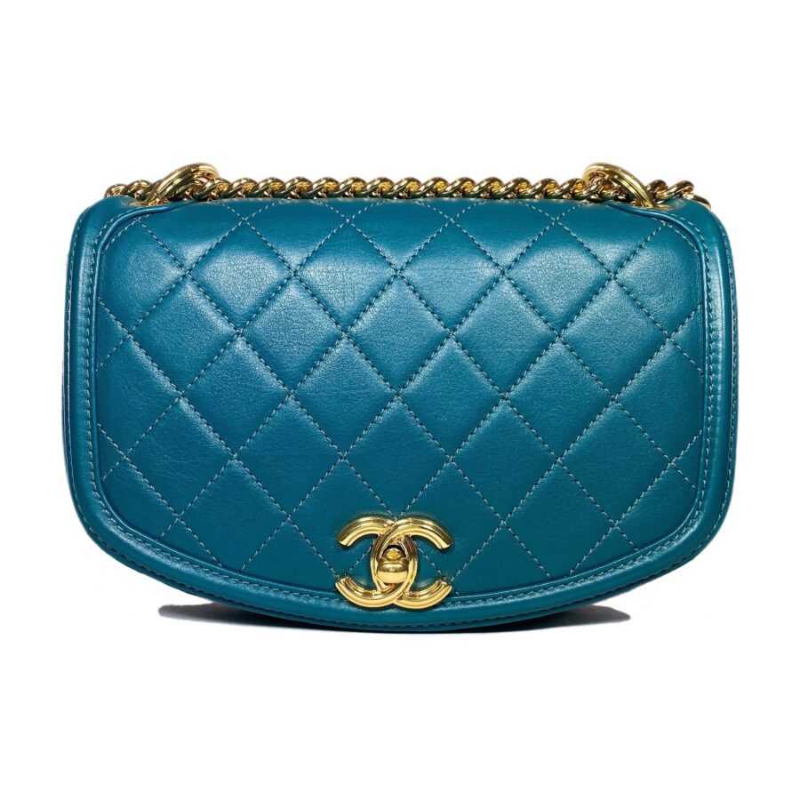 Chanel Teal Curved Shoulder Bag | Studio Nafay