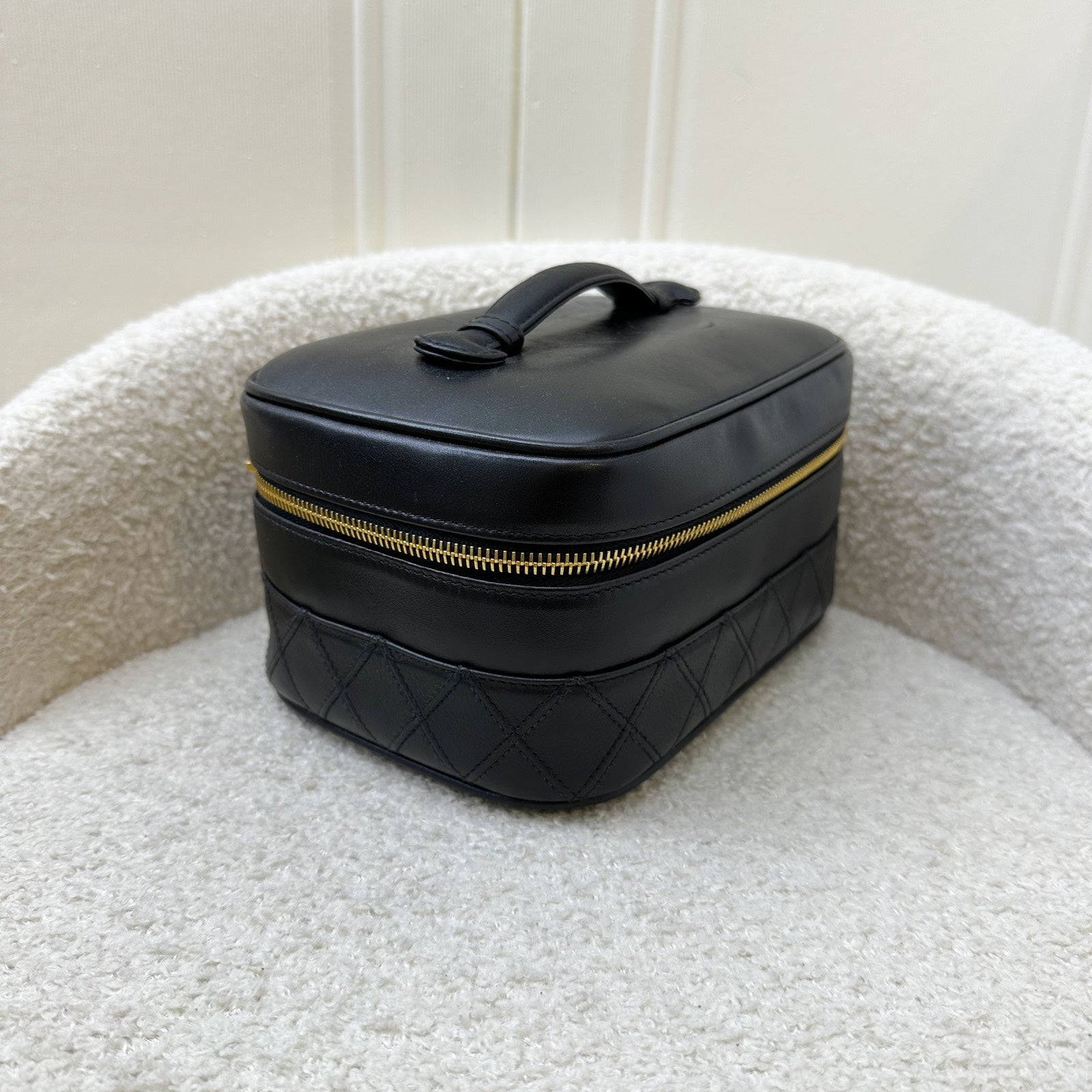 Chanel Travel Vanity Bag in Black Lambskin 24K GHW