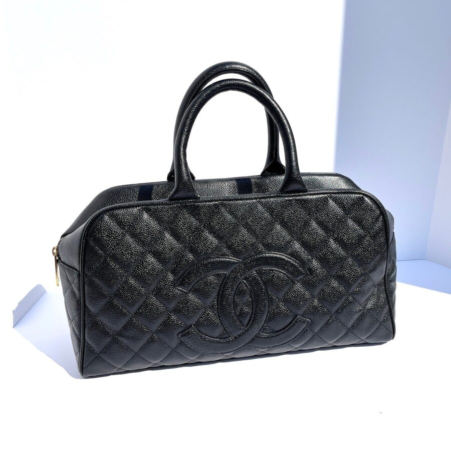 CHANEL Black Timeless Caviar Leather Bowler Bag | Studio Nafay