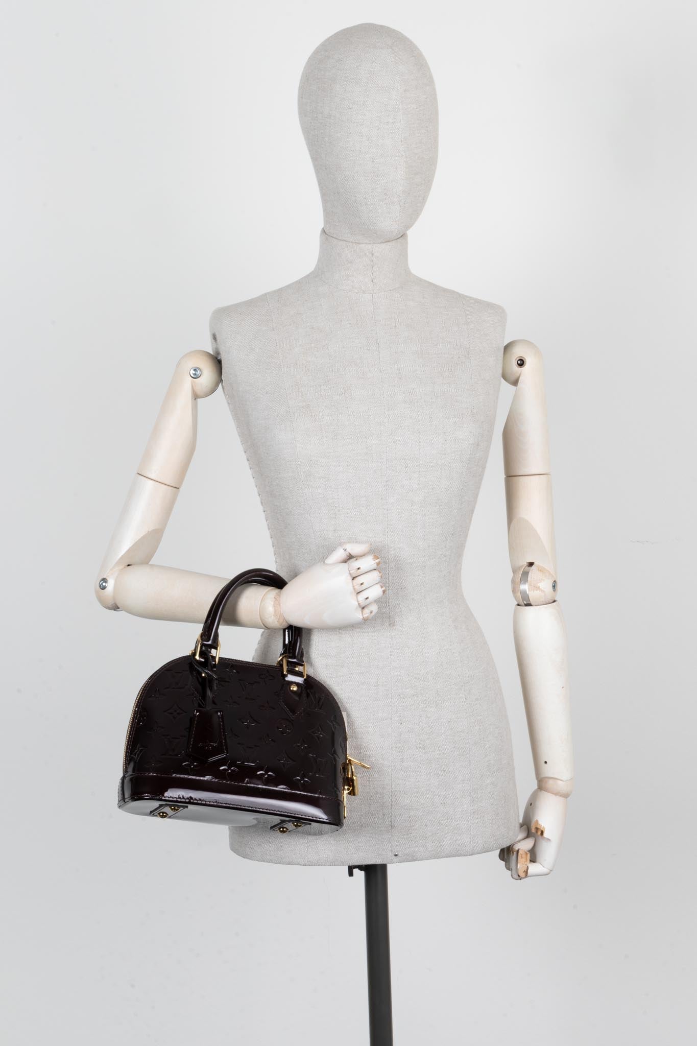 LV Alma BB Crossbody Bag Vernis Amarante